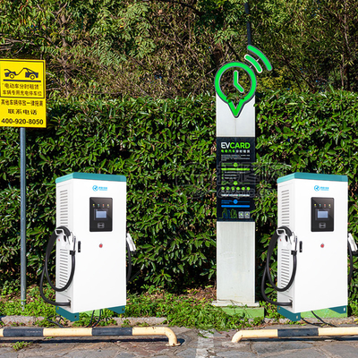 Caricabatterie veloce DC 60kw EV con display LCD Doppia pistola di ricarica
